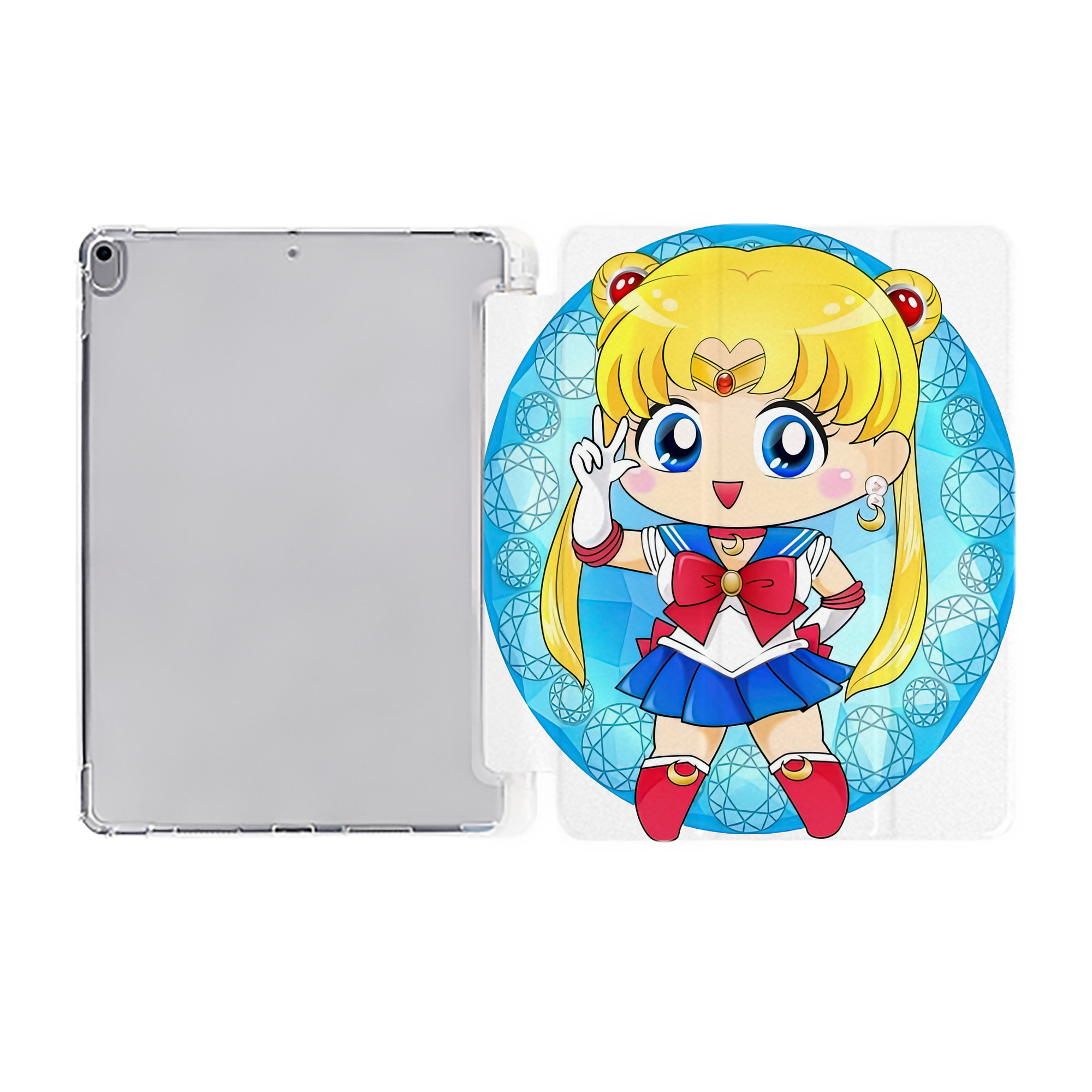（画像用） 美少女戦士セーラームーン 月野 うさぎ つきの うさぎ Sailor Moon Tsukino Usagi IPad ケース ペン収納付き 三つ折りスタンド PUレザー×シリコン 対応機種9.5/10.5/10.9インチ